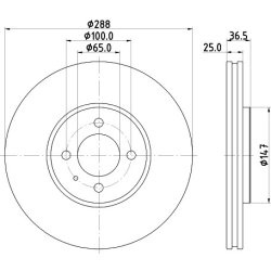 Brake Disc MINTEX MDC2863C OE Ref 1S0615301K MINTEX