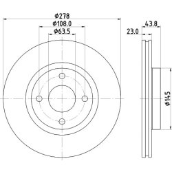 Brake Disc MINTEX MDC2864C OE Ref 2272661 MINTEX