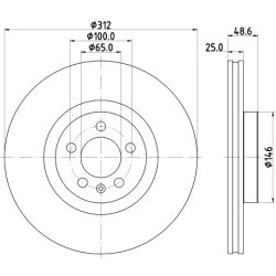 Brake Disc MINTEX MDC2865C OE Ref 2Q0615301N MINTEX