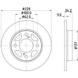 Brake Disc MINTEX MDC2868C OE Ref 5561152R01 MINTEX