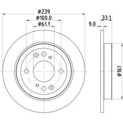 Brake Disc MINTEX MDC2870C OE Ref 42510T5B950 MINTEX