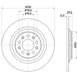 Brake Disc MINTEX MDC2874C OE Ref 4779886AC MINTEX