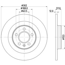 Brake Disc MINTEX MDC2876C OE Ref 31471477 MINTEX