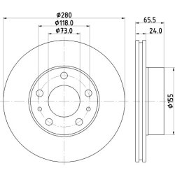 Brake Disc MINTEX MDC2878C OE Ref 4246L3