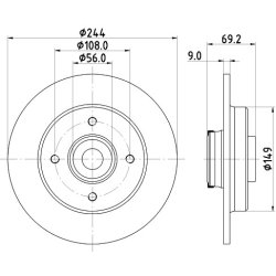 Brake Disc MINTEX MDC2879C OE Ref 1623835180 MINTEX