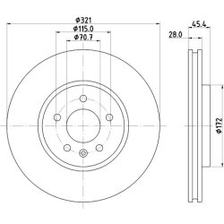 Brake Disc MINTEX MDC2880C OE Ref 13521005 MINTEX