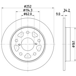 Brake Disc MINTEX MDC2882C OE Ref 5561168R00000 MINTEX