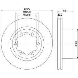 Brake Disc MINTEX MDC2883C OE Ref 2N0615601B MINTEX