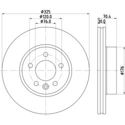 Brake Disc MINTEX MDC2884C OE Ref 2N0615301B MINTEX