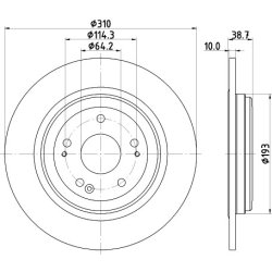 Brake Disc MINTEX MDC2886C OE Ref 42510TNYE00 MINTEX
