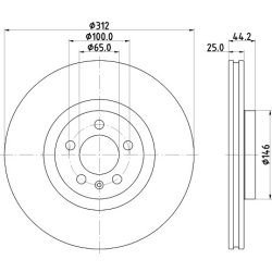 Brake Disc MINTEX MDC2889C OE Ref 2Q0615301J MINTEX