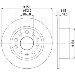 Brake Disc MINTEX MDC2891C OE Ref 5Q0615601C MINTEX