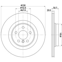 Brake Disc MINTEX MDC2893C OE Ref 34216799371 MINTEX