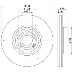 Brake Disc MINTEX MDC2896C OE Ref A1674210601 MINTEX