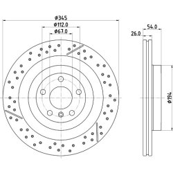 Brake Disc MINTEX MDC2901C OE Ref A1664230512 MINTEX