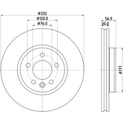 Brake Disc MINTEX MDC2903C OE Ref 2H6615301 MINTEX