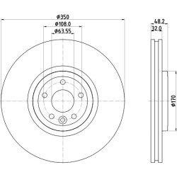 Brake Disc MINTEX MDC2907C OE Ref T4K5014 MINTEX