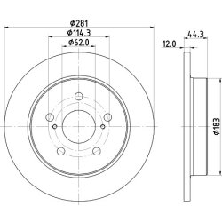 Brake Disc MINTEX MDC2912C OE Ref 4243106180 MINTEX