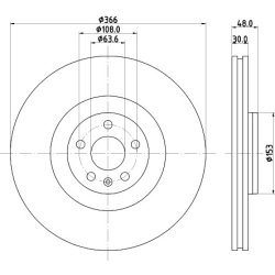 Brake Disc MINTEX MDC2913C OE Ref 31400569 MINTEX