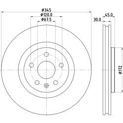 Brake Disc MINTEX MDC2922C OE Ref 13598064 MINTEX