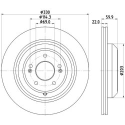 Brake Disc MINTEX MDC2926C OE Ref 58411J5250 MINTEX