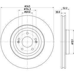 Brake Disc MINTEX MDC2928C OE Ref 51712S0100 MINTEX