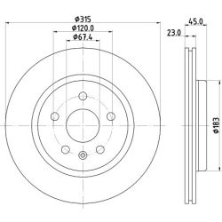 Brake Disc MINTEX MDC2935C OE Ref 13595818 MINTEX