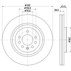 Brake Disc MINTEX MDC2936C OE Ref 95517219 MINTEX