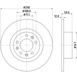 Brake Disc MINTEX MDC2938C OE Ref 9683993280 MINTEX