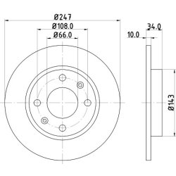 Brake Disc MINTEX MDC293C OE Ref 424995 MINTEX