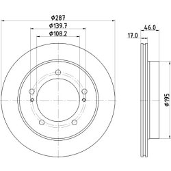 Brake Disc MINTEX MDC2943C OE Ref 5521176J11000 MINTEX