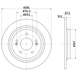 Brake Disc MINTEX MDC2944C OE Ref 58411J9500 MINTEX