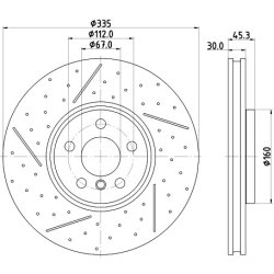Brake Disc MINTEX MDC2951C OE Ref 34106864133 MINTEX