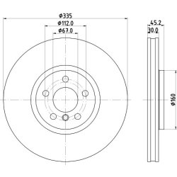 Brake Disc MINTEX MDC2953C OE Ref 6891081 MINTEX