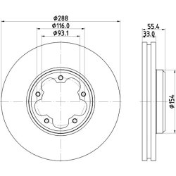 Brake Disc MINTEX MDC2959C OE Ref 2168838 MINTEX