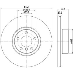 Brake Disc MINTEX MDC2960RC OE Ref 34116871800 MINTEX
