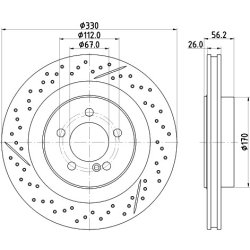 Brake Disc MINTEX MDC2963C OE Ref A1714230212 MINTEX