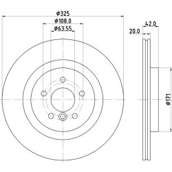 Brake Disc MINTEX MDC2964C OE Ref T4N1744 MINTEX