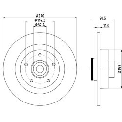 Brake Disc MINTEX MDC2965C OE Ref 432021878R MINTEX