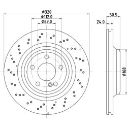 Brake Disc MINTEX MDC2968C OE Ref A0004231512 MINTEX