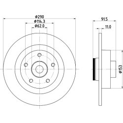 Brake Disc MINTEX MDC2969C OE Ref 432027306R MINTEX