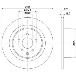 Brake Disc MINTEX MDC2971C OE Ref 43206JK600 MINTEX