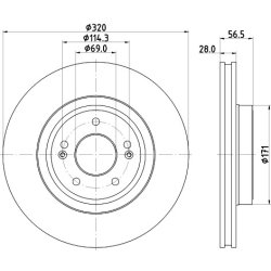 Brake Disc MINTEX MDC2981C OE Ref 51712J5050 MINTEX