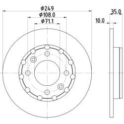 Brake Disc MINTEX MDC2992C OE Ref 1643574180 MINTEX