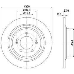 Brake Disc MINTEX MDC3016C OE Ref 58411D4650 MINTEX