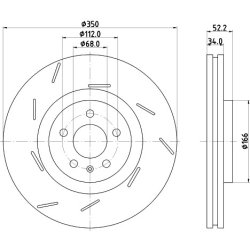 Brake Disc MINTEX MDC3021LC OE Ref 95B615301T MINTEX