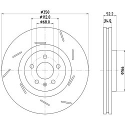 Brake Disc MINTEX MDC3021RC OE Ref 95B615302R MINTEX