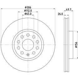 Brake Disc MINTEX MDC3030C OE Ref 5WA615301B MINTEX