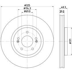 Brake Disc MINTEX MDC3039C OE Ref 51712N7100 MINTEX