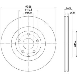 Brake Disc MINTEX MDC3044C OE Ref DN4J33251 MINTEX